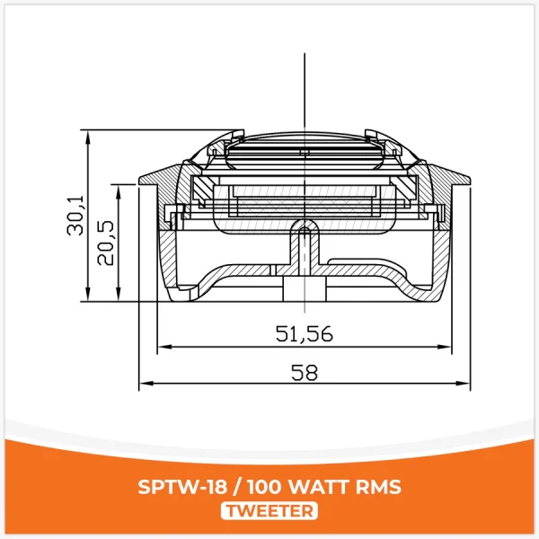 Visokotonci SP Audio SP TW-18, 100W RMS Silk - Image 3