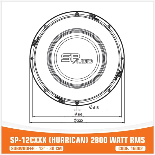 Subwoofer SP Audio SP-12CXXX, Hurrican, 12”/30cm 2800W RMS - Image 7