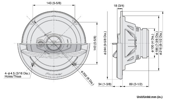 Pioneer TS-A2013I - Koaksijalni 3-sistemski Zvucnici 20cm - Image 4